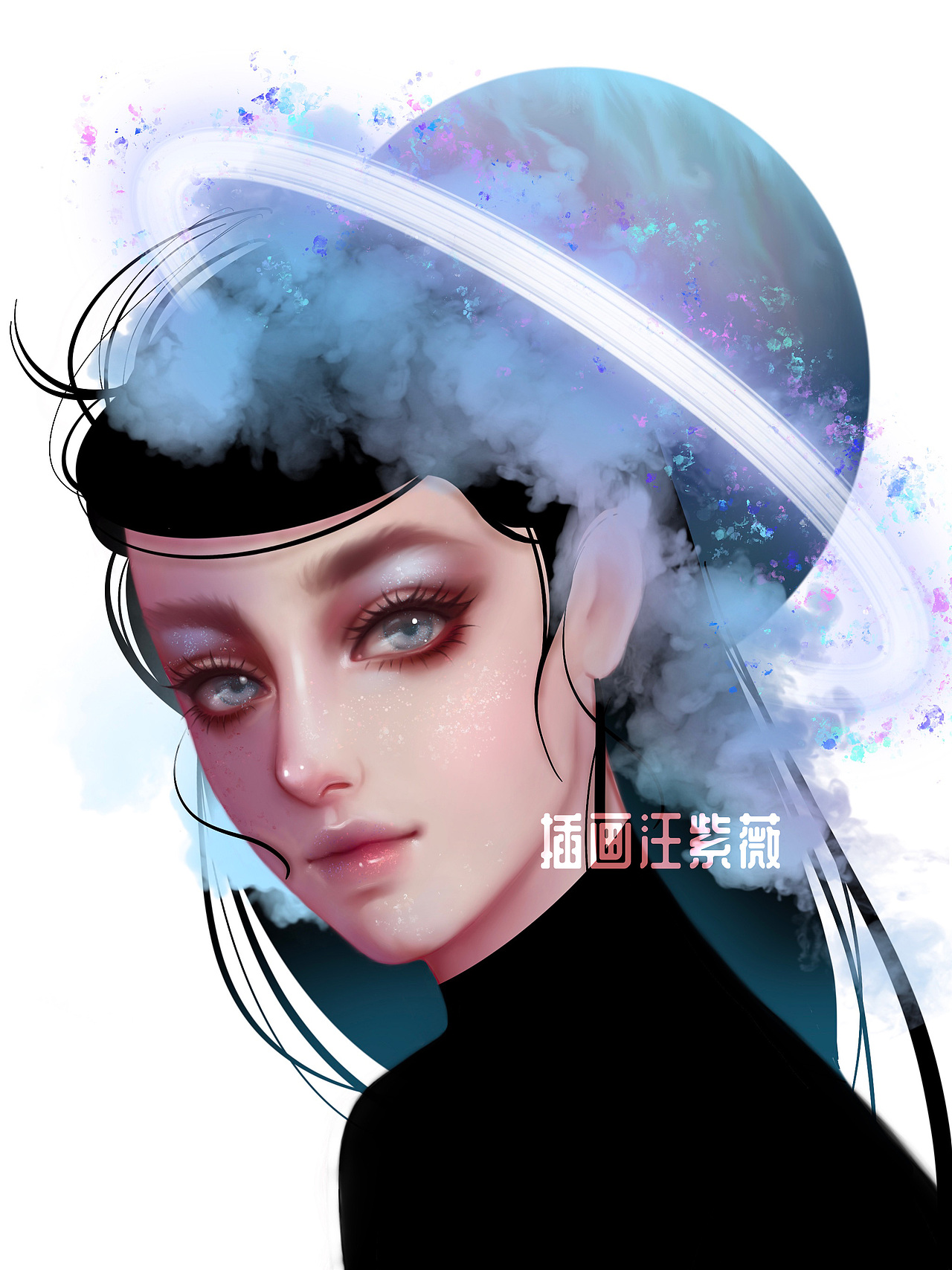 iPad人像插画（图ZMjQ1NjExMzA4） - 商业插画 - 站酷设计师插画汪紫薇原创素材 - 站酷ZCOOL