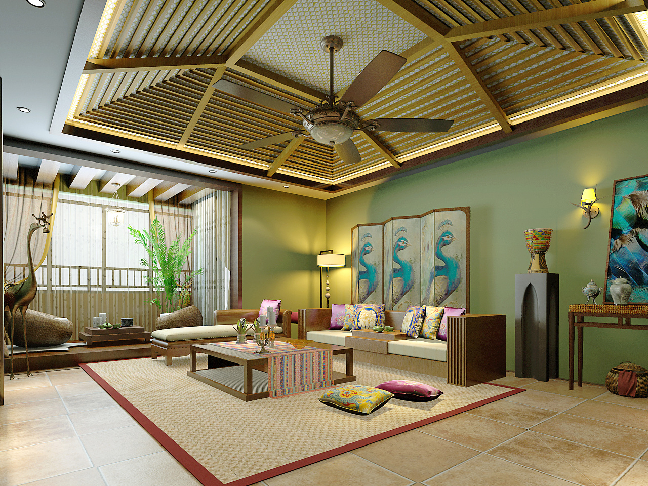 东南亚风格|空间|家装设计|效果图小静 - 原创作品 - 站酷 (ZCOOL)