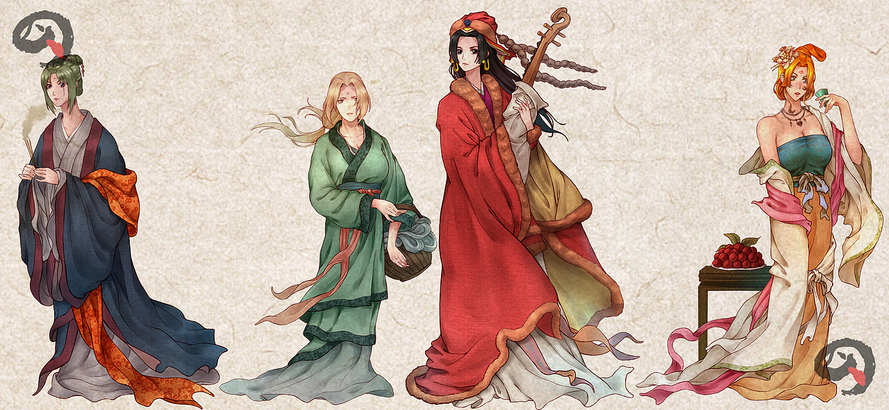 jump漫画版古代四大美女（图ZMjg1MTg0NTIw） - 创作习作 - 站酷设计师蝠二郎原创素材 - 站酷ZCOOL