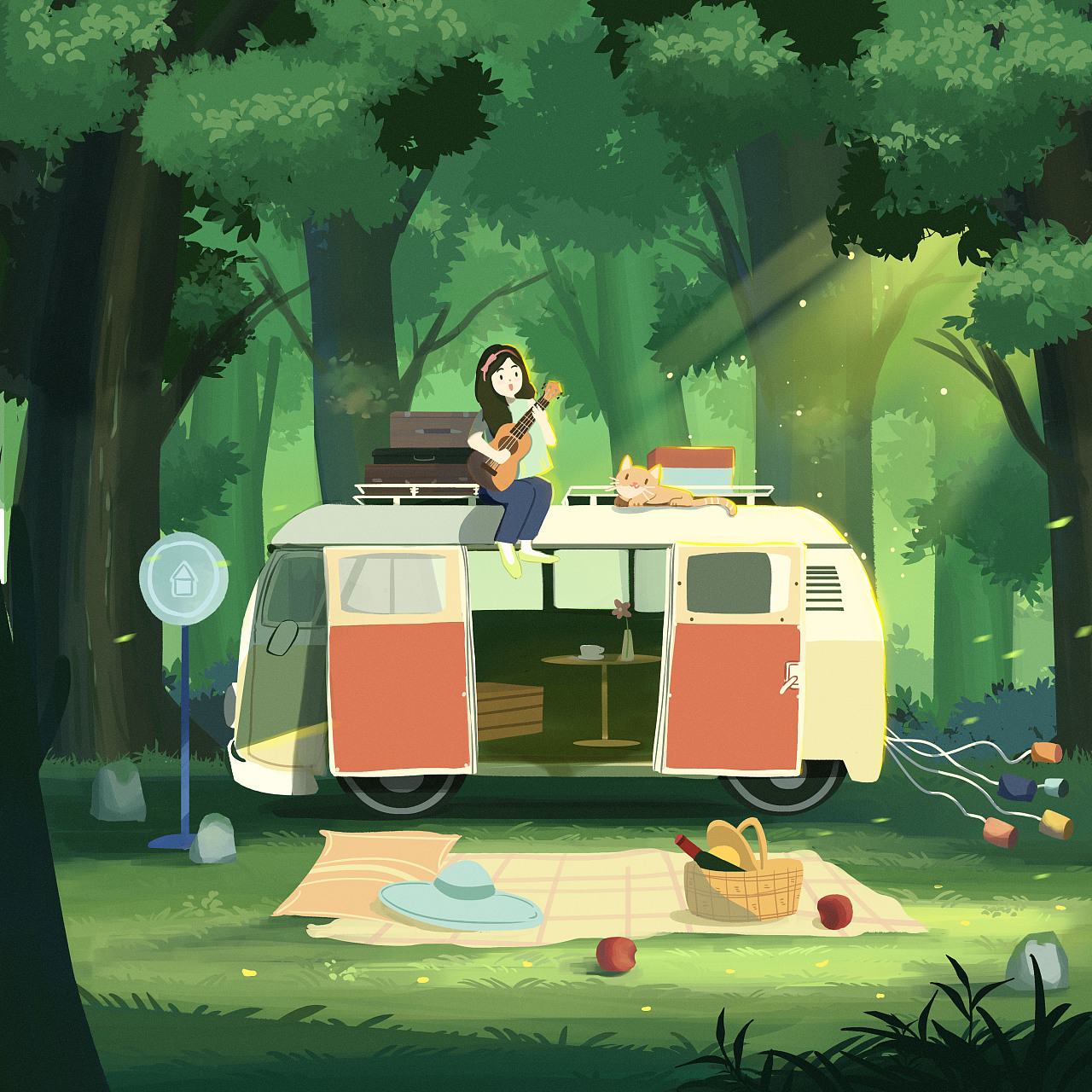 2春游|插画|创作习作|大怡_dy - 原创作品 - 站酷 (zcool)