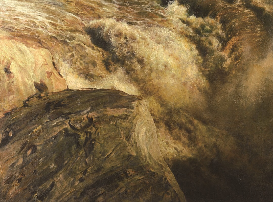 油画作品壶口瀑布