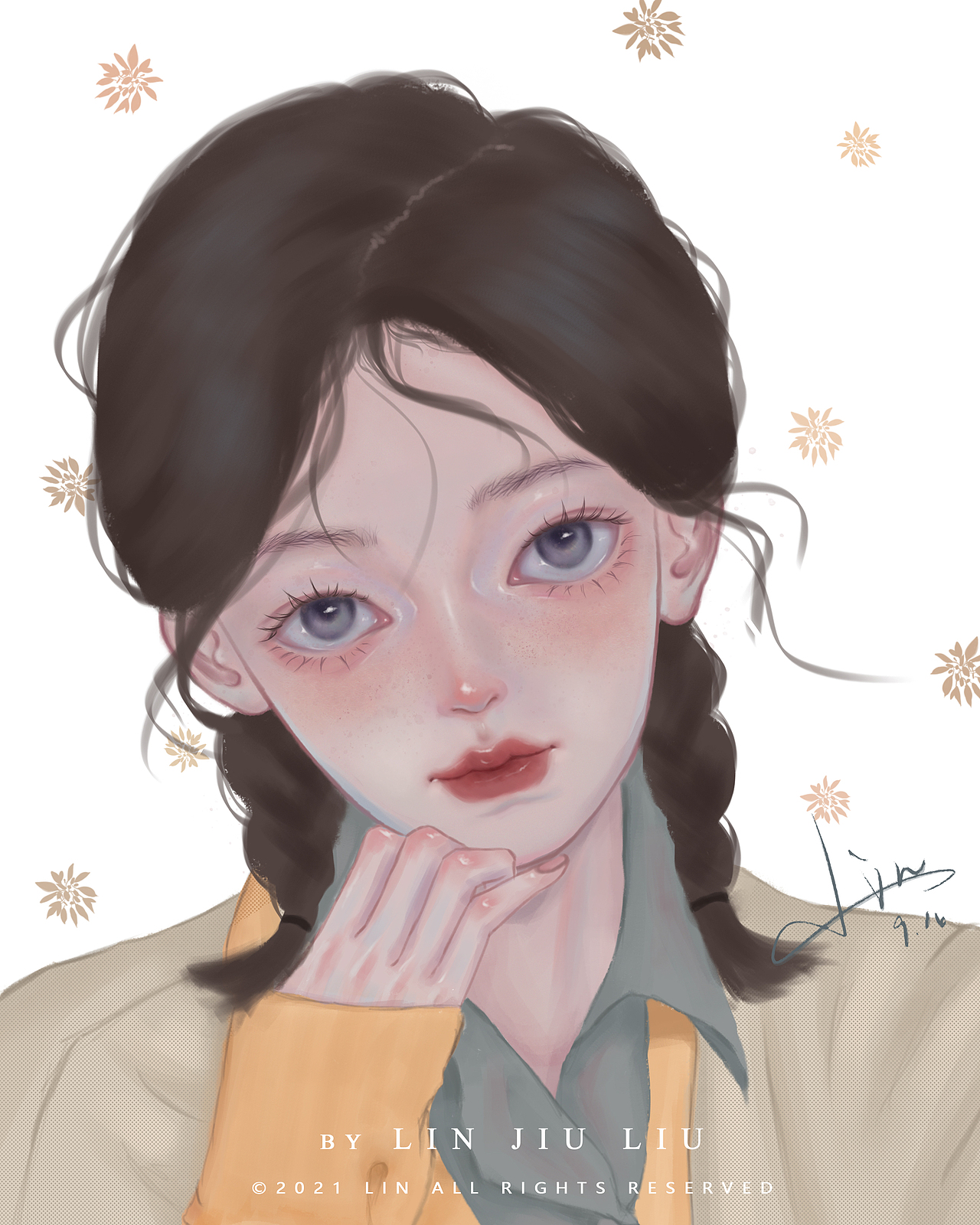 2021年少女人像插画合集（图ZMjc1NzcyMTky） - 创作习作 - 站酷设计师久六原创素材 - 站酷ZCOOL