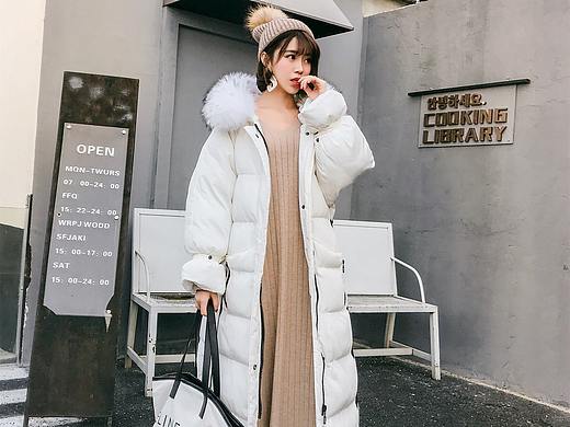 韩甜美时髦羽绒服外景服装电商淘宝模特摄影人像拍摄