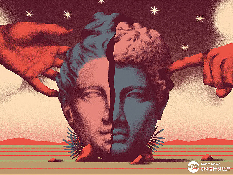 【23期】PS顶级噪点风格插画教程，大神教你巧用笔刷（图ZMTU5NjM5Mjcy） - 商业插画 - 站酷设计师DM设计资源库原创素材 - 站酷ZCOOL