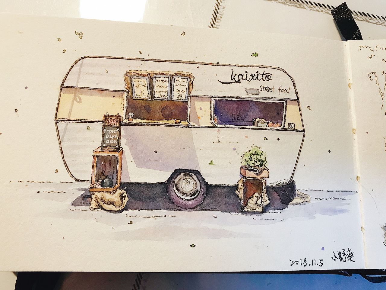 钢笔淡彩（图ZMTM0NTkzMDAw） - 新锐潮流插画 - 站酷设计师野小葵爱水彩原创素材 - 站酷ZCOOL