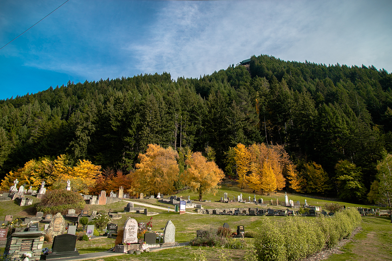 乘坐skyline(天空缆车)的路上经过一处墓地。