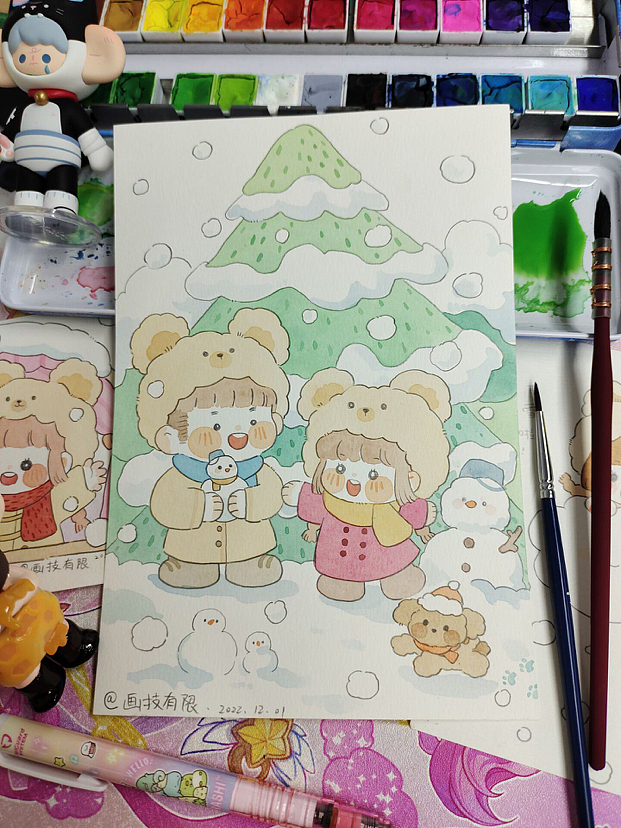 水彩插画｜冬（图ZMzI0NDk5NDky） - 创作习作 - 站酷设计师画技有限原创素材 - 站酷ZCOOL