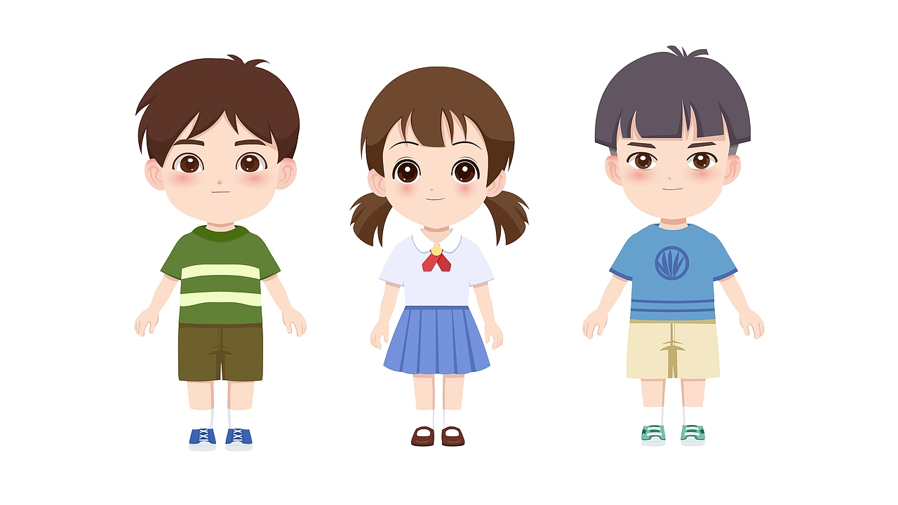 ip形象人物设计 —小学生|插画|商业插画|蓝葵酱_原创作品-站酷zcool