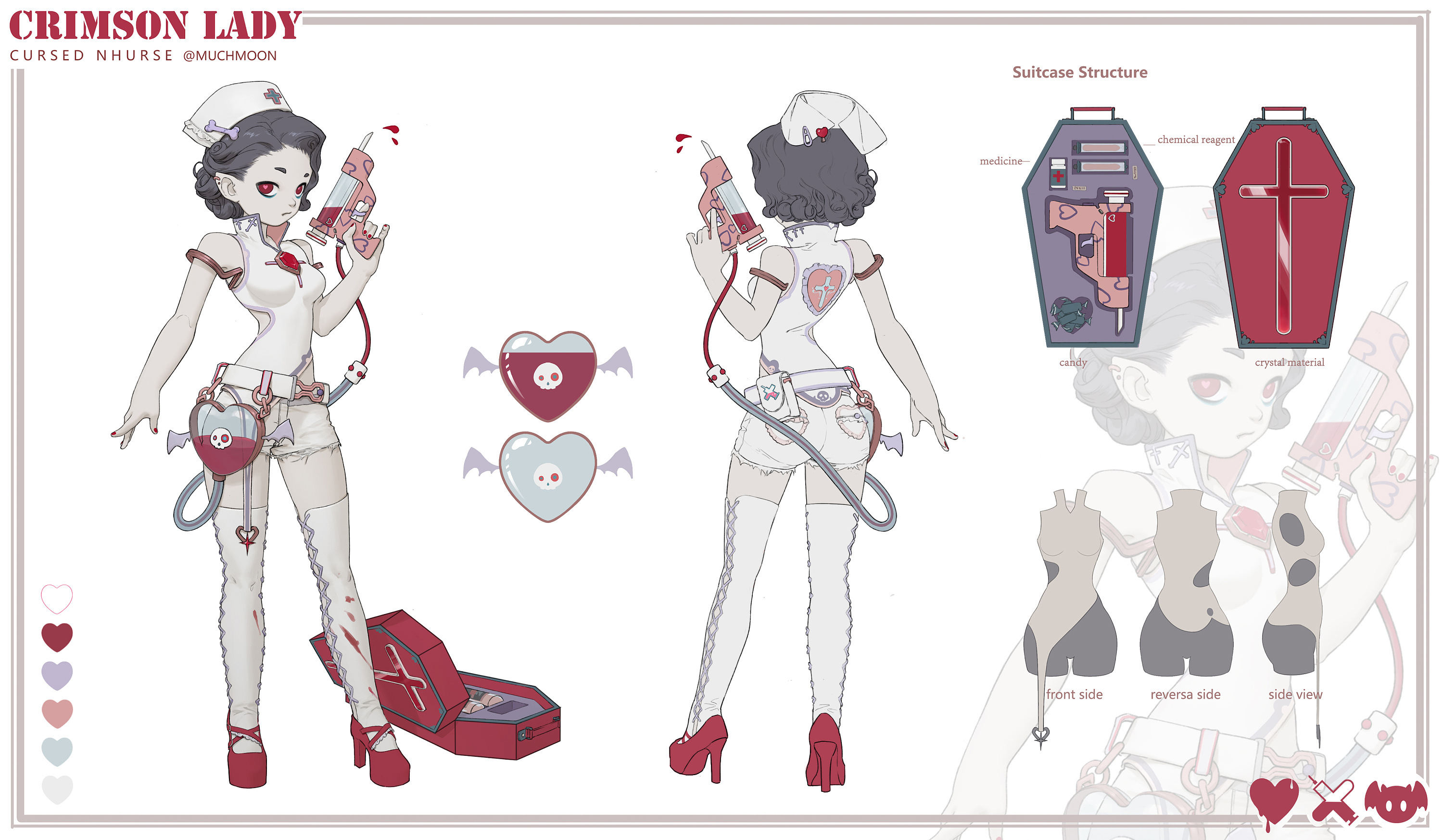 crimson lady小护士|插画|游戏原画|muchmoon - 原创作品 - 站酷