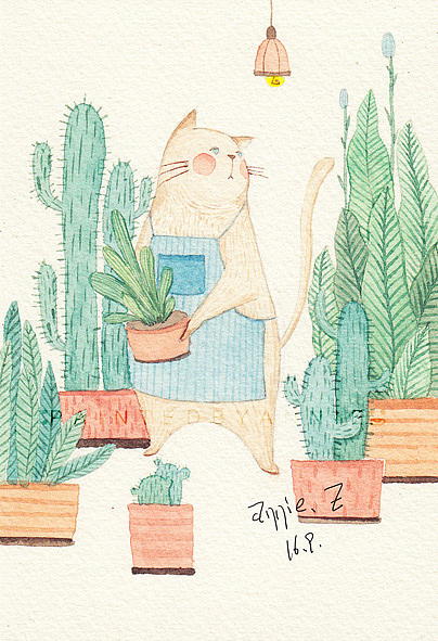 猫的心事（图ZNjQ3NDk0MjQ=） - 商业插画 - 站酷设计师annie脸圆圆原创素材 - 站酷ZCOOL