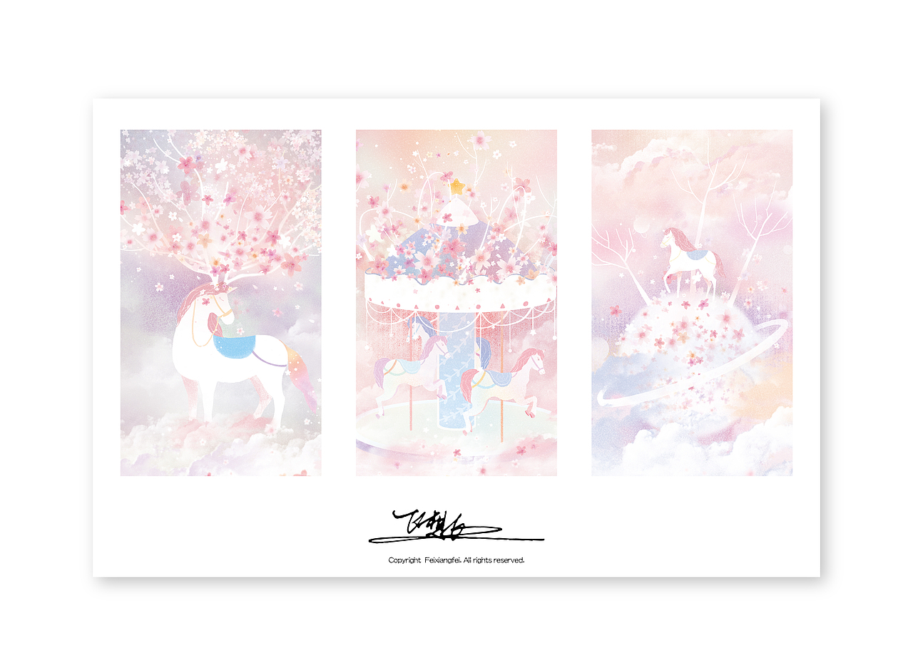 云散拾花（图ZMTg0NDQxNTg4） - 商业插画 - 站酷设计师飞想飞原创素材 - 站酷ZCOOL