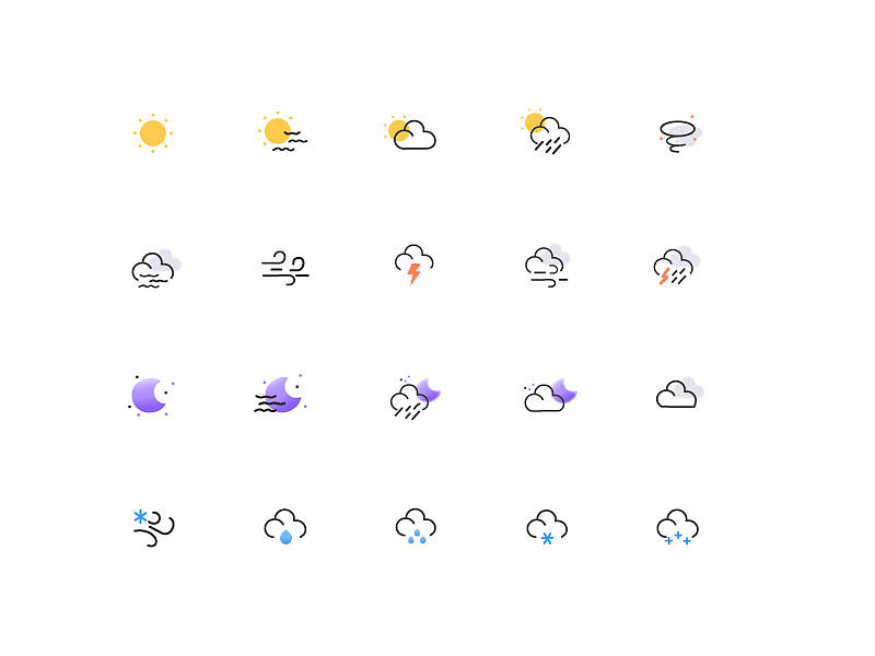 天气icon（图ZMjE4OTQ2NjUy） - 主题/皮肤 - 站酷设计师美式不加奶原创素材 - 站酷ZCOOL