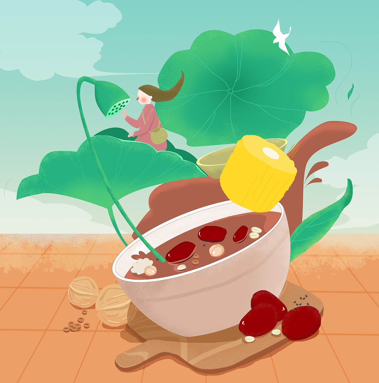 国风手绘（图ZMTkzMzQ0Njc2） - 商业插画 - 站酷设计师幸运草呼呼原创素材 - 站酷ZCOOL