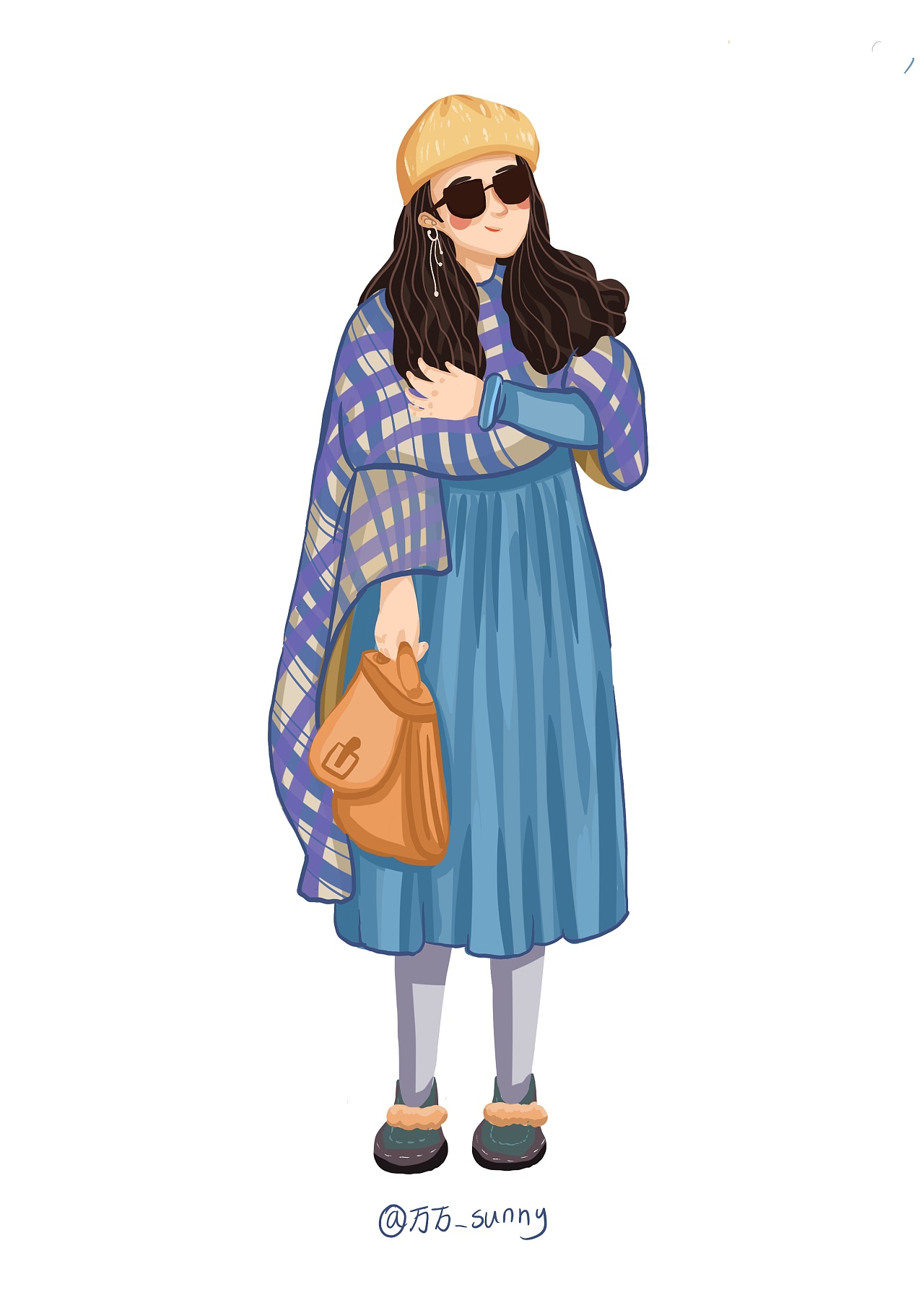 人物冬季穿搭插画|插画|创作习作|wanwan93 - 原创作品 - 站酷 (zcool