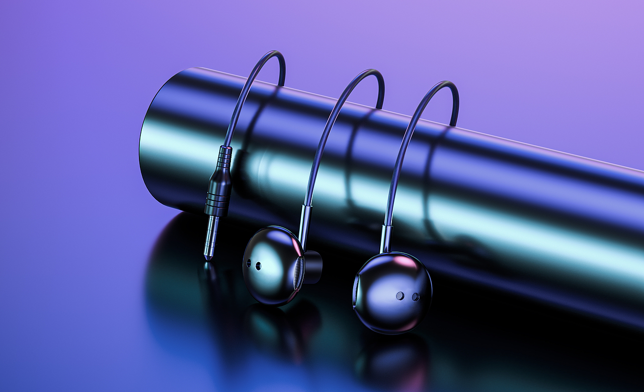 3c数码产品暗色调渲染