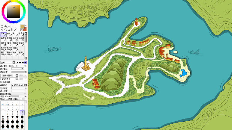 手绘地图_升钟湖_含设计分析