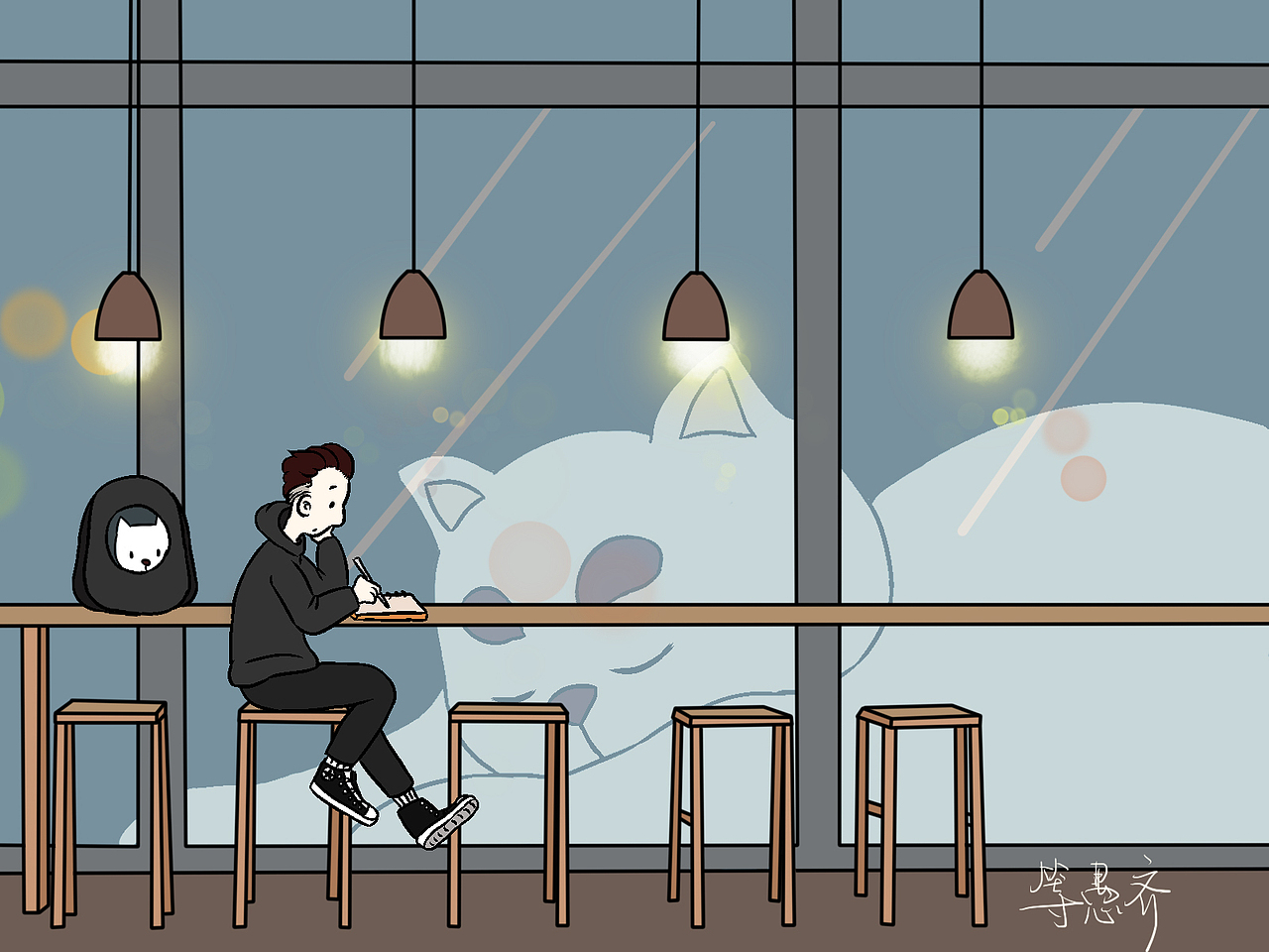 其实我们都不寂寞 爱情主题系列插画（图ZMjMyMTMzNTg0） - 概念设定 - 站酷设计师等愚齐原创素材 - 站酷ZCOOL