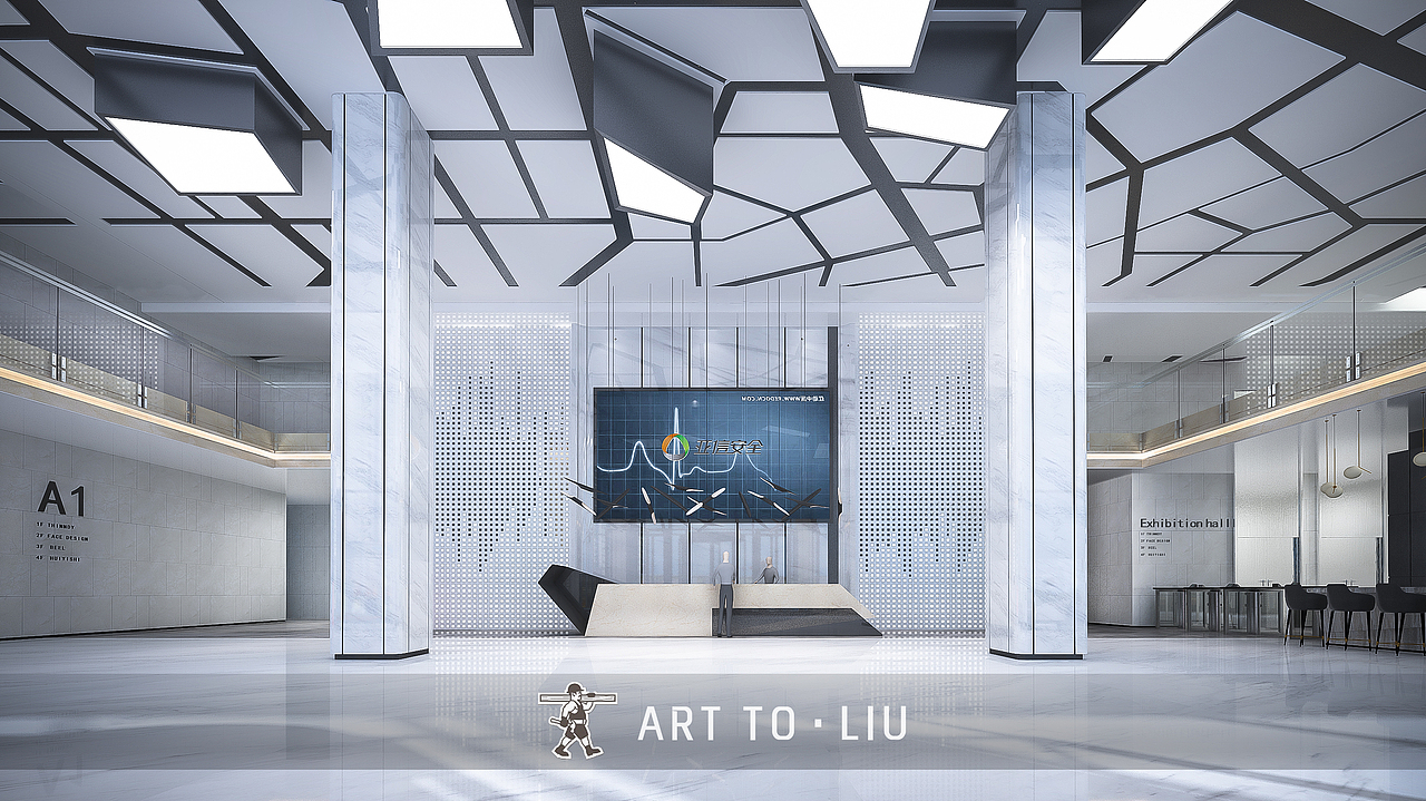 一个企业的大厅设计(展厅风格)