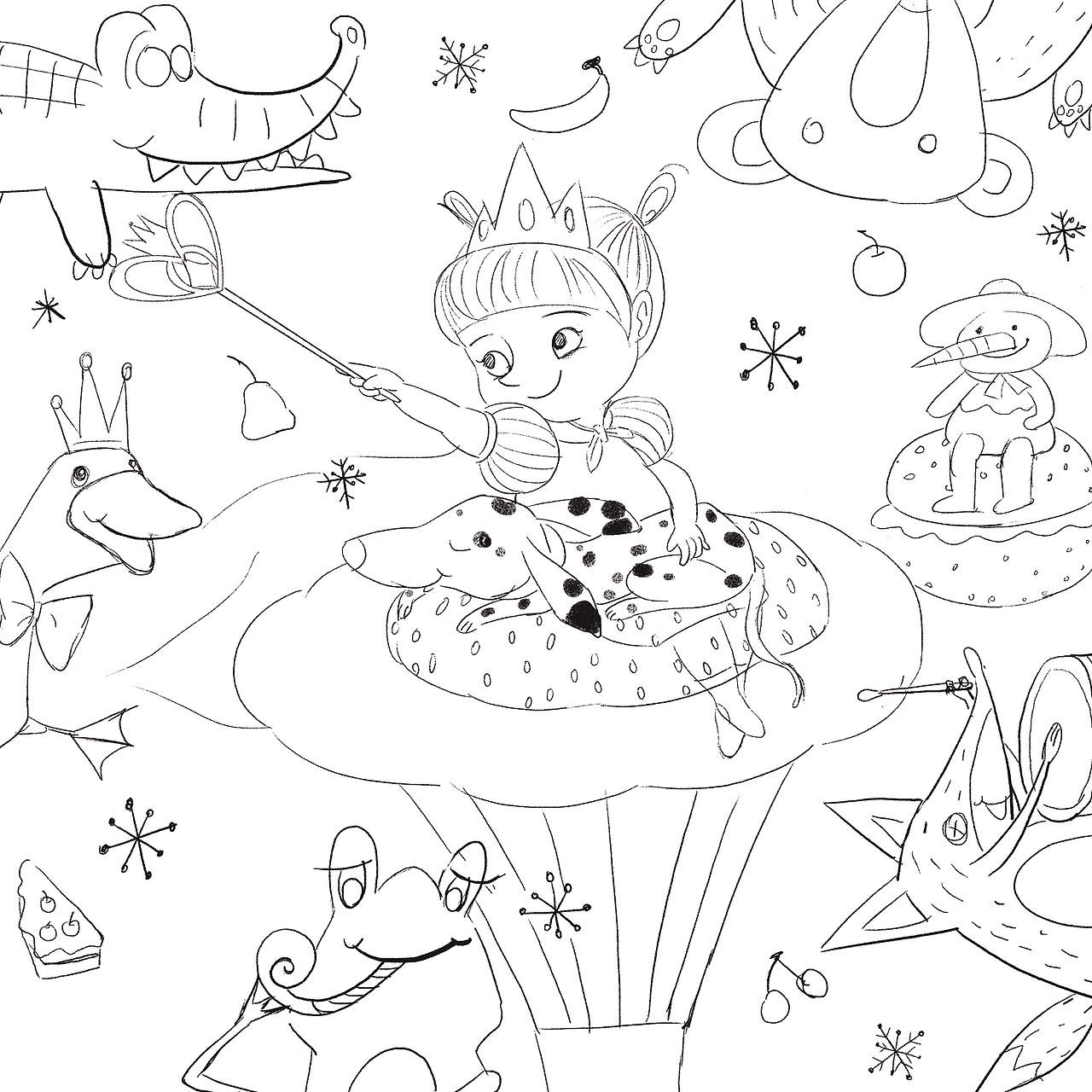 习作《家有小公主》（图ZMTk5NTAwMzAw） - 儿童插画 - 站酷设计师雨后彩红1986原创素材 - 站酷ZCOOL