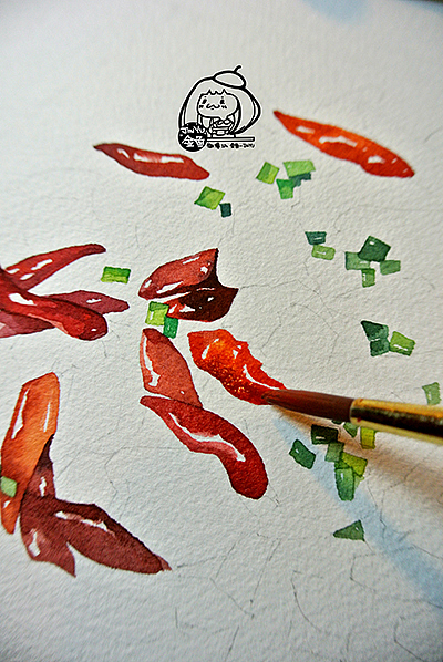 金鱼手绘美食——辣子鸡