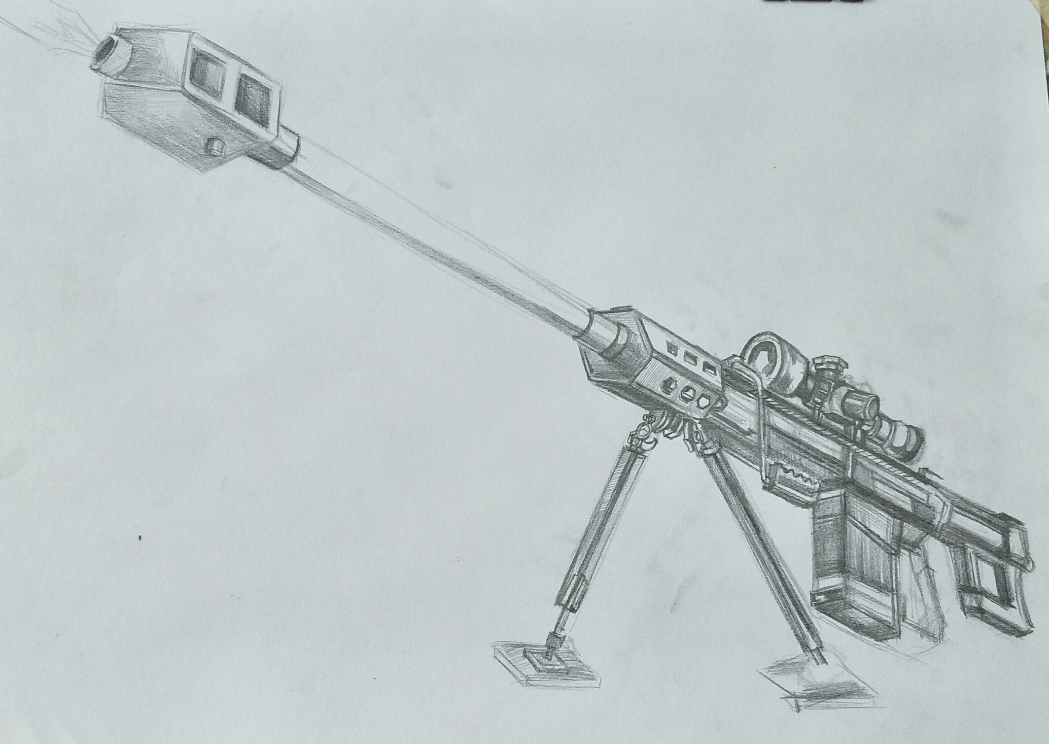 巴雷特狙击步枪|纯艺术|素描|King198515 - 原创作品 - 站酷 (ZCOOL)