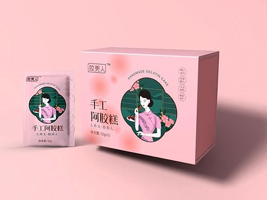 阿胶糕包装及插画设计