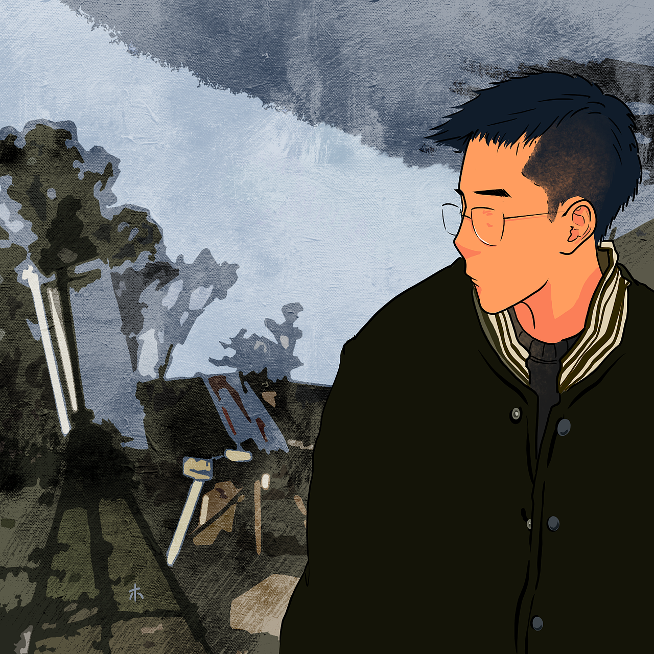 自恋新高度，再给自己画一张（图ZMjc0OTc3MjMy） - 艺术插画 - 站酷设计师木三三三原创素材 - 站酷ZCOOL