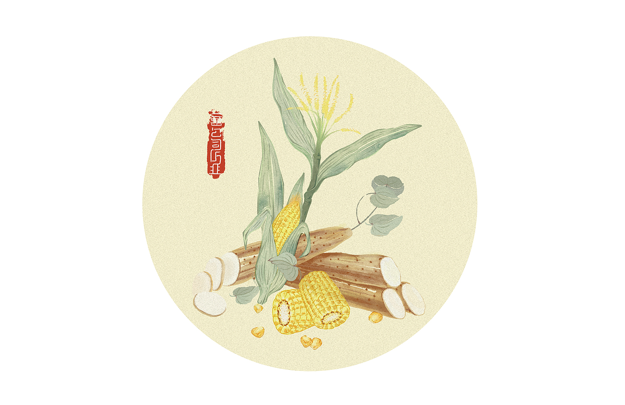 插画日记（画食物）— 水墨国风包装插画（图ZMjg1ODU4MDA0） - 商业插画 - 站酷设计师付读机原创素材 - 站酷ZCOOL