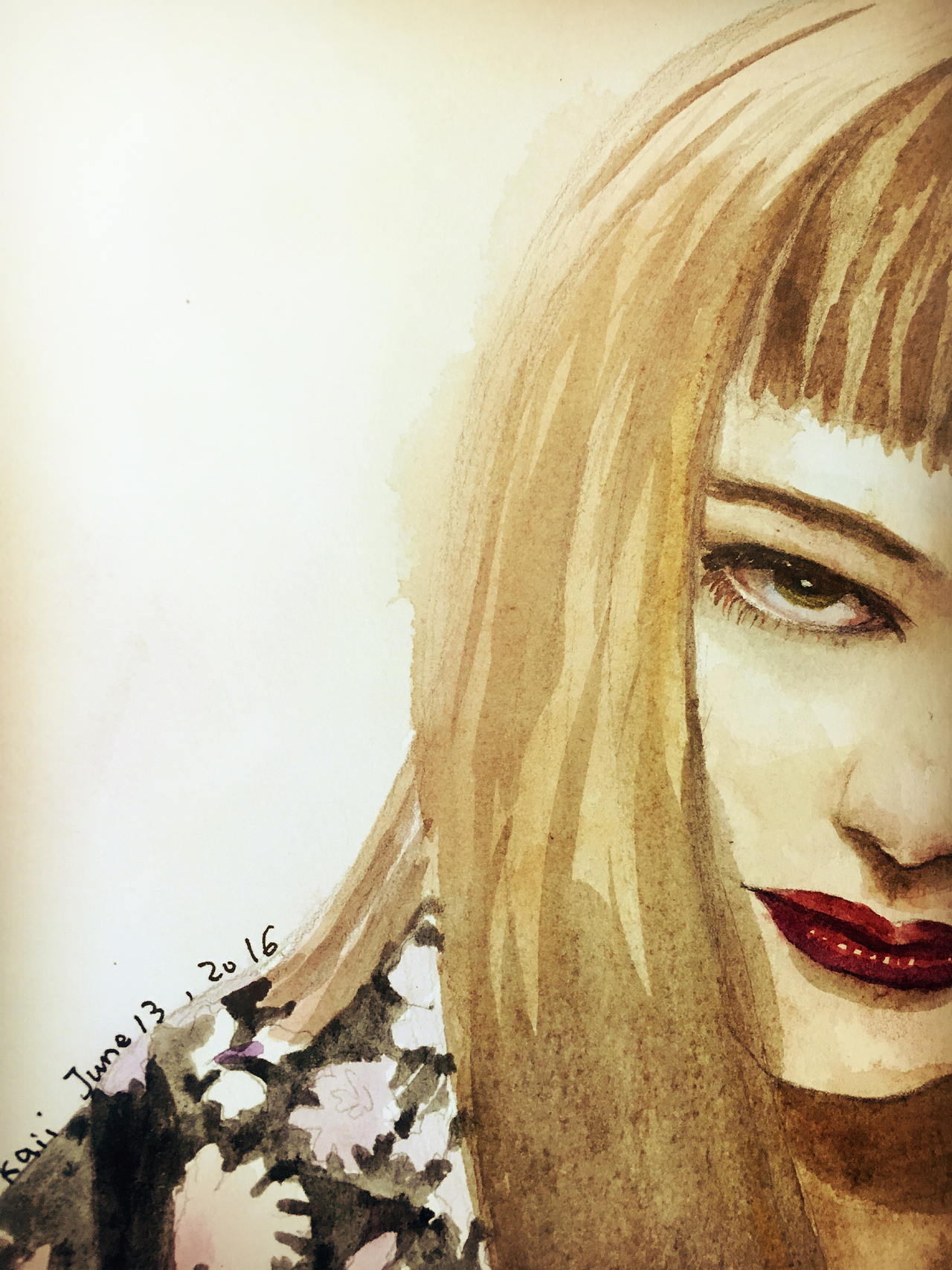 水彩人物练习:张柏芝和娜塔丽波特曼