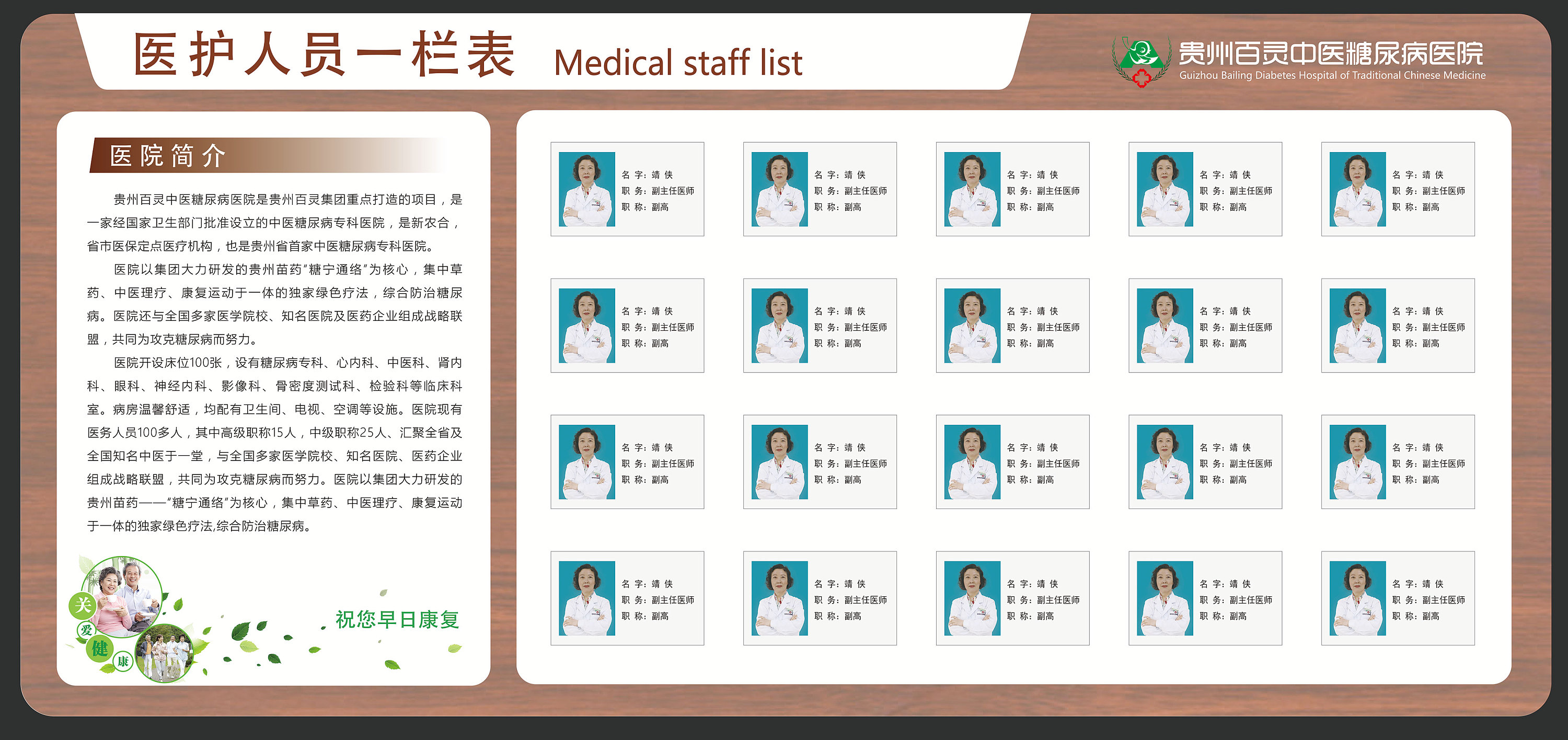 医护人员一览表设计图图片