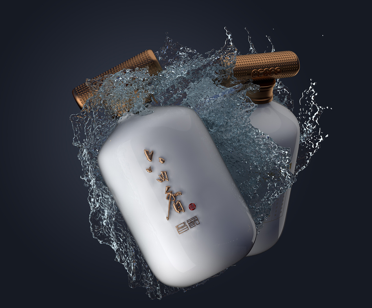 C4D+realflow白酒包装（图ZMjA0NDkyMjA0） - 包装 - 站酷设计师卖报的小哪吒原创素材 - 站酷ZCOOL