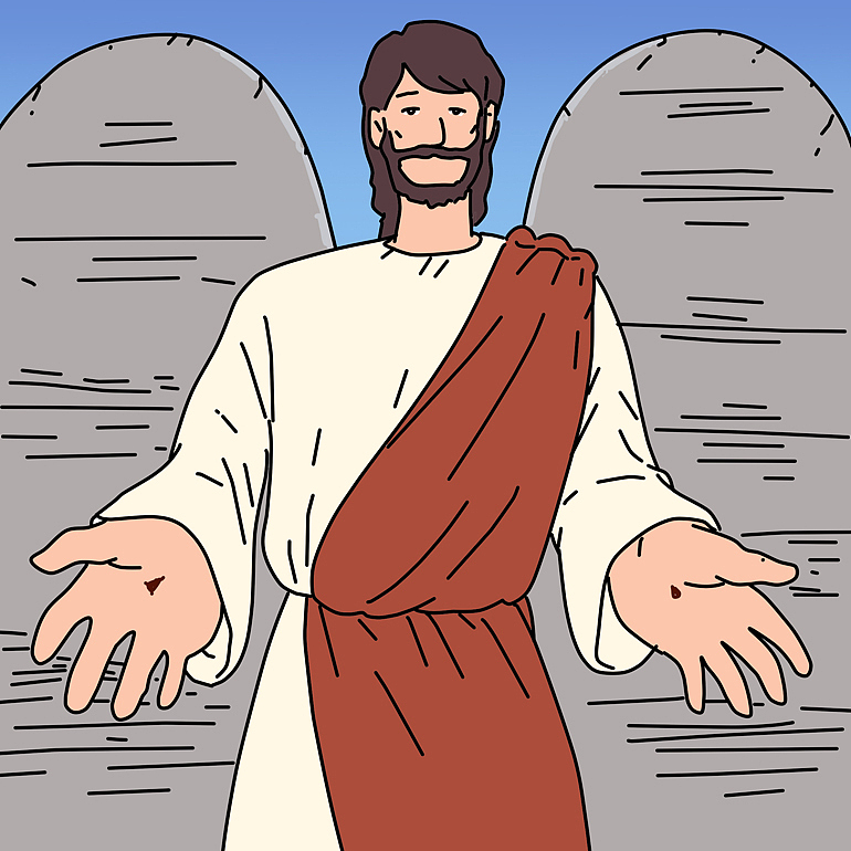 耶稣是上帝的儿子,与上帝同等是至高的造物主,祂取了人的样式,到世上