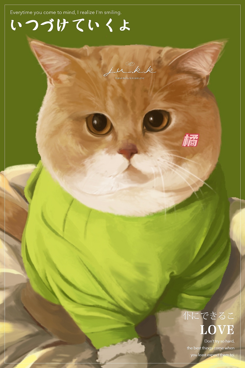 原创插画,厚涂猫咪,动漫头像插画.