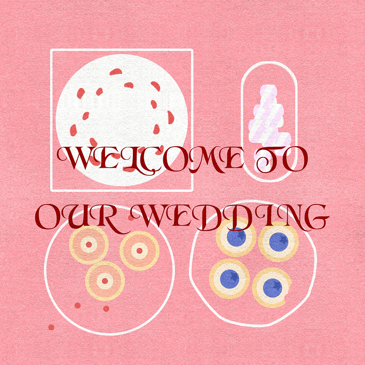 根据婚礼甜点制作的邀请函