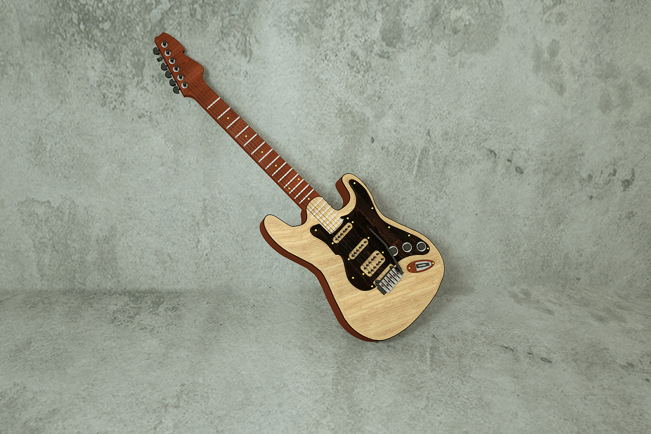 C4D建模练习——吉他