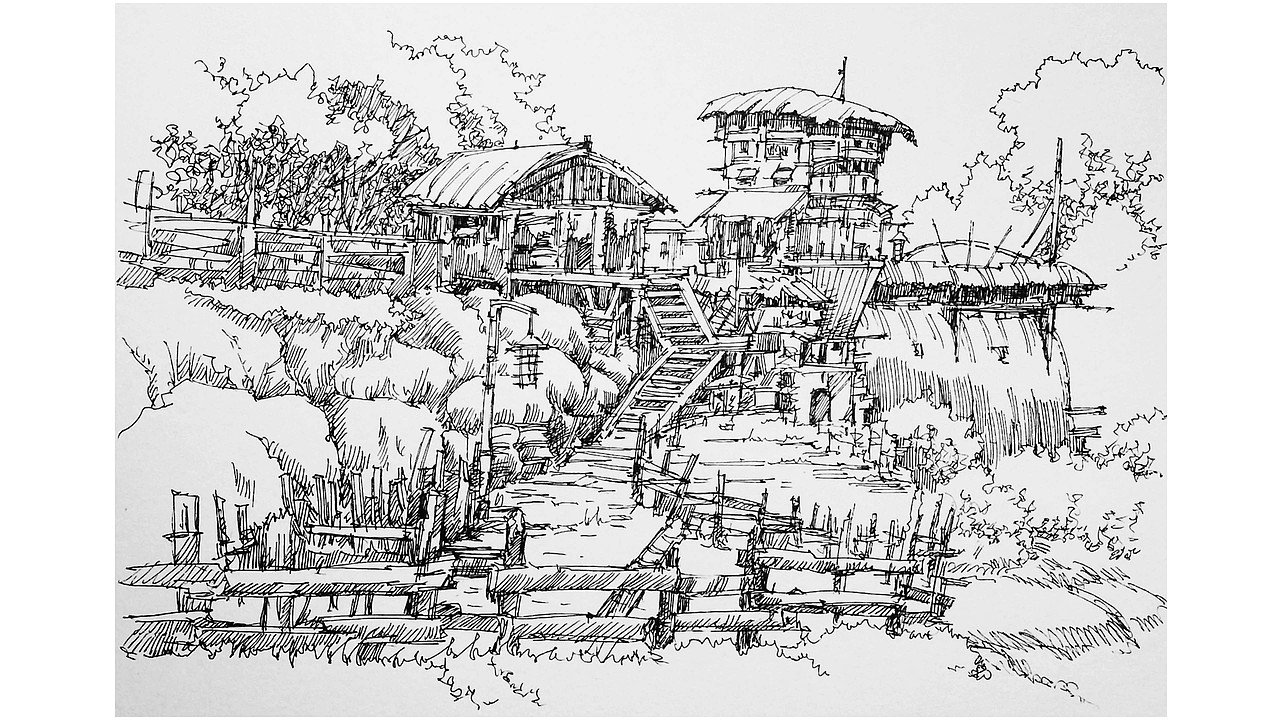 风景速写 钢笔速写