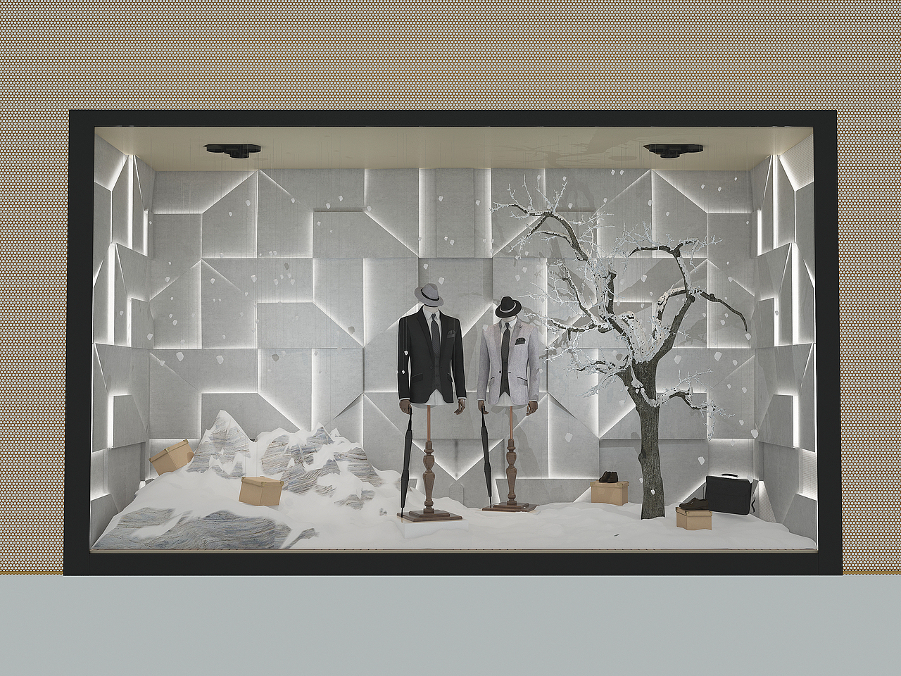 春夏秋冬西装橱窗