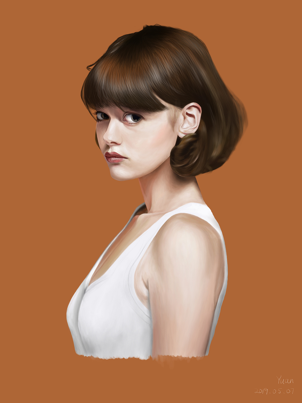 侧面女生面部|插画|创作习作|花辞镜_原创作品-站酷zcool