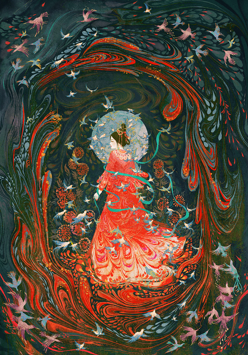 一些合集,板绘与湿拓画的尝试杭州|插画师redmatcha_457621052年前