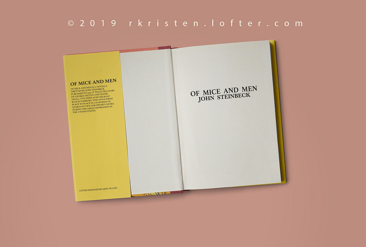 《人鼠之间》小说书籍完整书封插画设计（图ZMTg4NzgxODY0） - 创作习作 - 站酷设计师若榡Kristen原创素材 - 站酷ZCOOL