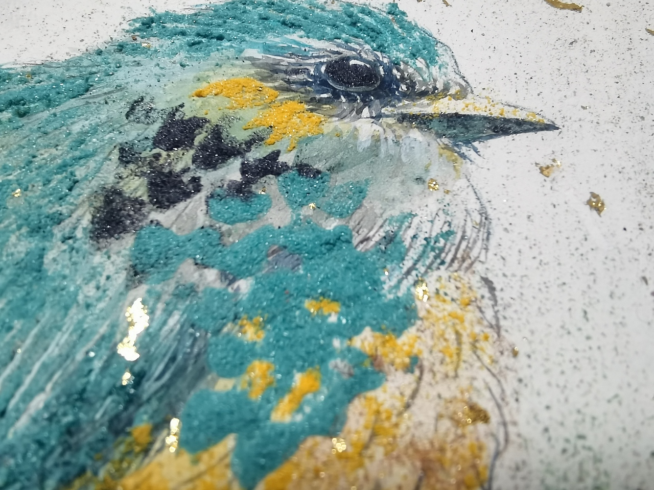 岩彩—翠鸟（图ZMjA0Mjc2ODY0） - 创作习作 - 站酷设计师啊屁原创素材 - 站酷ZCOOL