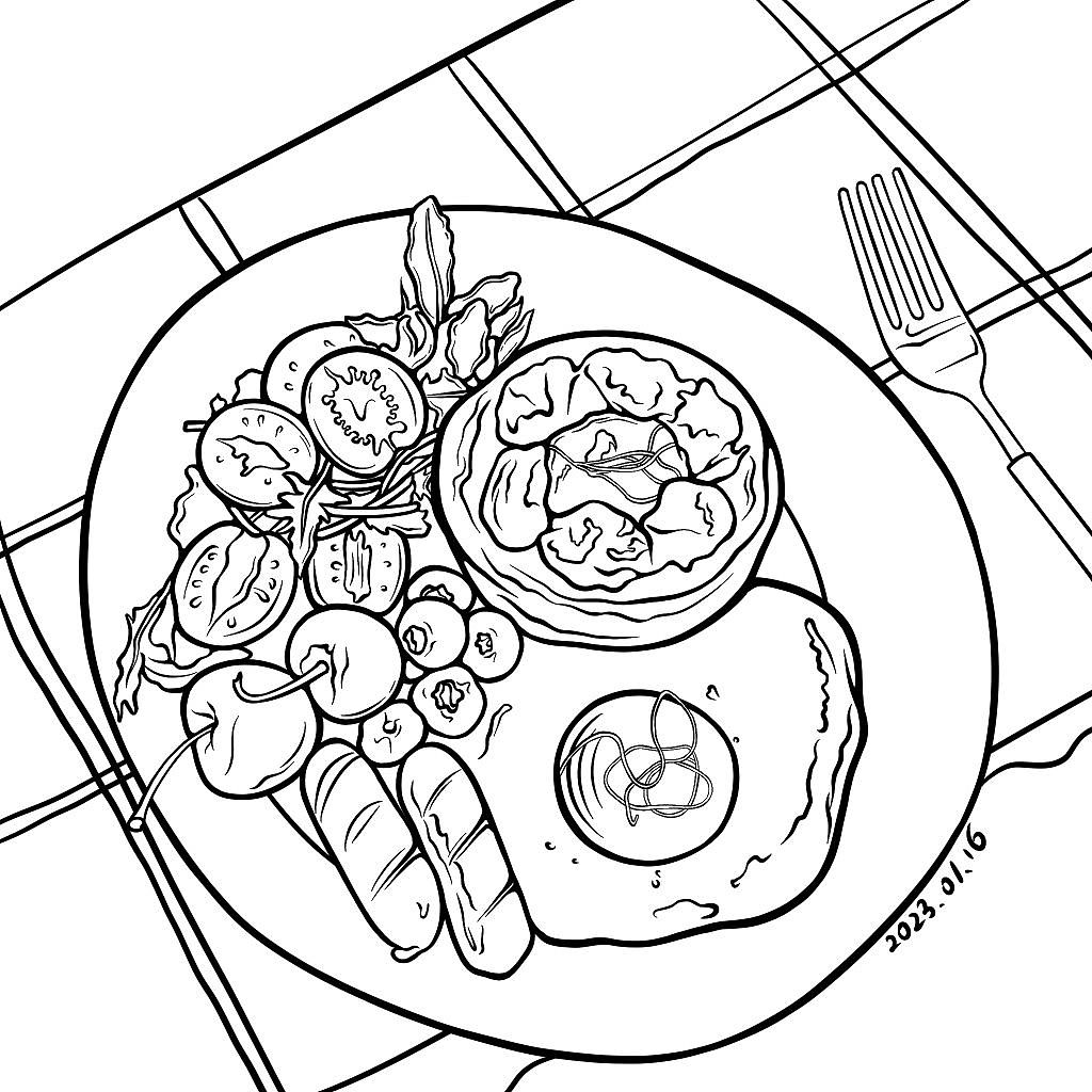 日系线稿插画|美食系列|ipad上色篇