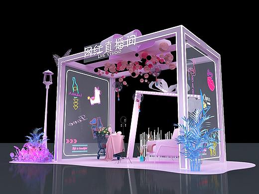 网红直播间 演播间 效果图设计 3D