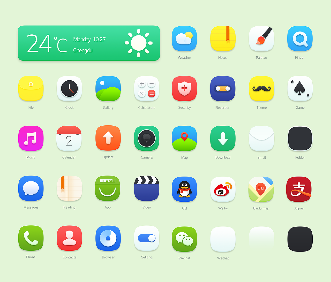 Meizu-Smile（图ZMjEwMzYxNzI=） - 主题/皮肤 - 站酷设计师阿姚姚原创素材 - 站酷ZCOOL