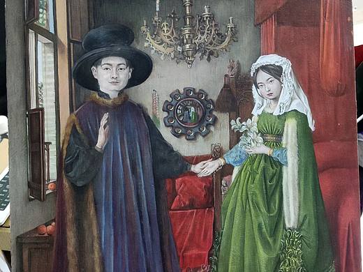 坦培拉技法  阿诺芬妮夫妇像结婚订件