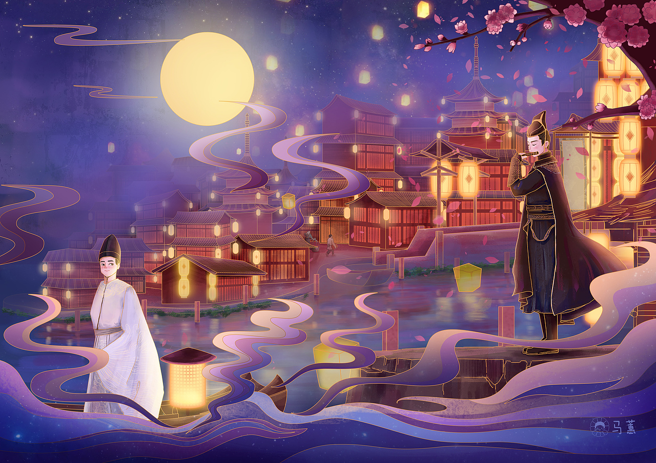 5举报5分享原创作品插画创作习作晴雅集同人古风夜晚儿