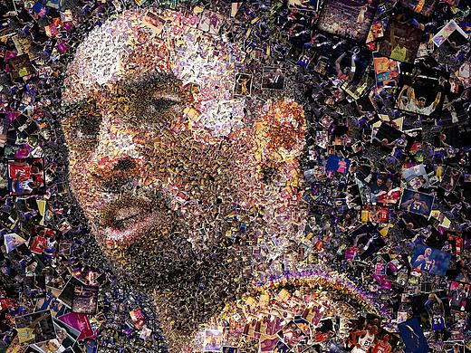 艺峰国际艺术家Charis 为篮球巨星科比创作的肖像画