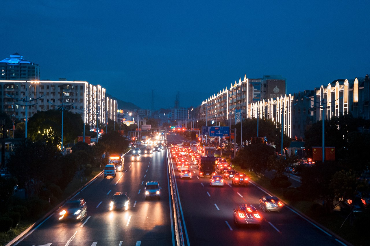 东莞凤岗雁田周边街景城市夜景