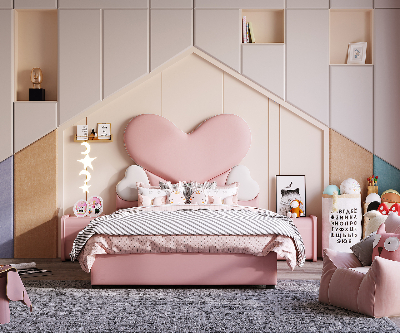 小公舉粉色愛(ài)心床（圖ZMjI4NDkxNzQ0） - 產(chǎn)品 - 站酷設(shè)計(jì)師w1233原創(chuàng)素材 - 站酷ZCOOL