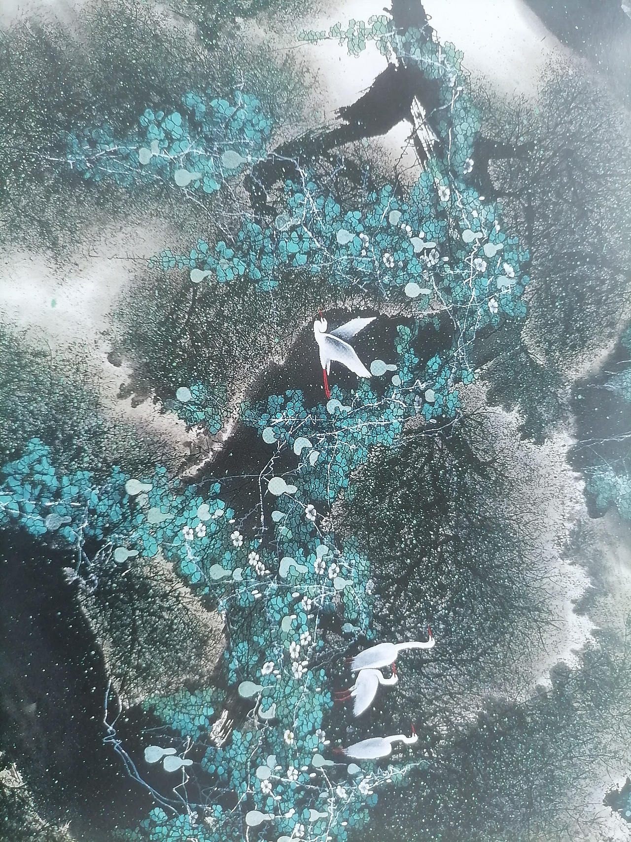 国画-白鹭集-生态大自然（图ZMjUxMDEwODk2） - 绘画 - 站酷设计师国画戴吾馨原创素材 - 站酷ZCOOL